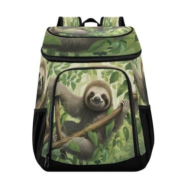 Imagem de Wassud Sloth in Search Mochila térmica 36 latas à prova de vazamento, impermeável, bolsa térmica, acessórios de praia para mulheres e homens, viagem, acampamento, pesca