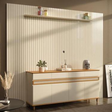 Imagem de Painel Ripado 273cm com Buffet 4 Portas 4 Gavetas 184cm - Via Nossa, O