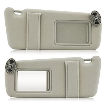 Imagem de Viseira de sol esquerda e direita do lado do passageiro bege sem teto solar para Toyota Camry 2007 2008 2009 2010 2011, substitui para 74310-06750-E0, 74320-06780-B0