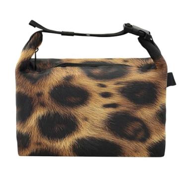 Imagem de STAYTOP Lancheira com estampa de pele de leopardo com fivela, lancheira isolada para meninos e meninas, lancheira térmica para trabalho escolar