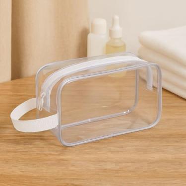 Imagem de Necessaire Transparente com Zíper – Bolsa Organizadora Para Enfermagem, Maquiagem, Escola e Academia(3,Branco)