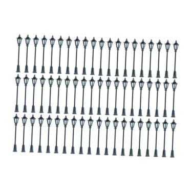 Imagem de menolana Miniaturas de postes de iluminação para ferromodelismo, escala 1:75, para projetos de construção de maquetes ferroviárias e iluminação de caminhos, 60 Peças