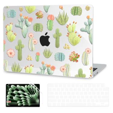 Imagem de G JGOO Compatível com MacBook Air de 13 polegadas 2025 2024 2023 2022 M4 A3240 M3 A3113 M2 A2681, capa rígida protetora transparente para MacBook Air de 13,6 polegadas + capa de teclado + protetor de