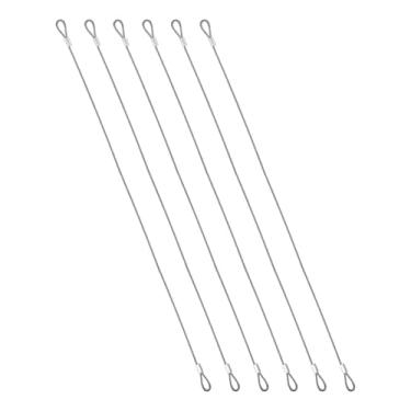 Imagem de PATIKIL 6 cabos de segurança de 39,9 cm, cabo de aço inoxidável trançado de aço inoxidável de 3/64" (1,8 mm) de diâmetro do núcleo, cabo de segurança antifurto para uso externo com laços duplos para