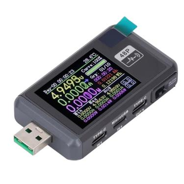 Imagem de KIMISS Multímetro USB Medidor de Corrente de Tensão de 6 Dígitos Com Capacidade da Bateria e Teste de Resistência do Cabo, Testador Multifuncional para Protocolos de Carregamento Rápido