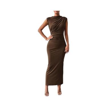 Imagem de Vestido Bodycon Elegante plus Size Para Mulheres, Sem Mangas, Com Cama
