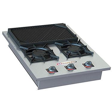 Imagem de Fogão 2 Bocas de Embutir Baixa Pressão 2 Qs com Chapeira Inox Sl13002-i Itajobi