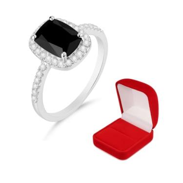 Imagem de Anel De Formatura Feminino Pedras Cursos Variados Presente (Preto, 18)