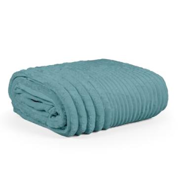Imagem de Cobertor Grosso Toque Aveludado Ultra Soft 280grs 3D Relevo Manta Macio e Quente (Casal, Toronto Verde)