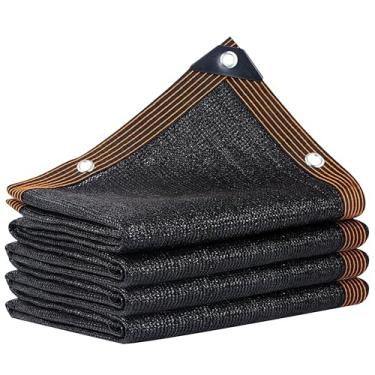 Imagem de winemana Pano de sombra preto 90%, lona de malha de 10 x 5 m - sombra de jardim para estufa, pátio, vegetais, cobertura de plantas e galinheiros, rede de proteção solar para proteção externa com ilhós