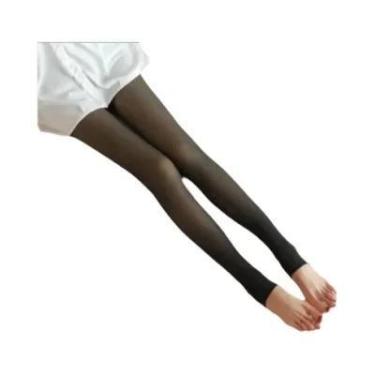 Imagem de Meia-calça Térmica Grossa Feminina De Cintura Alta, Leggings Translúci