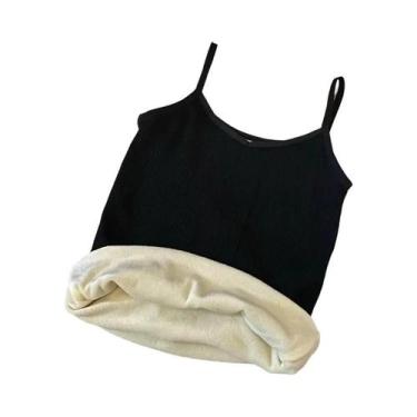 Imagem de Camisola Térmica De Veludo Quente Para Mulheres, Sem Mangas, Lingerie 