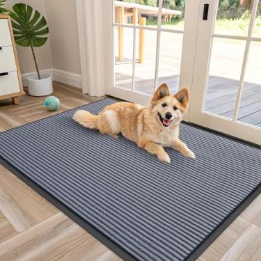 Imagem de OLANLY Tapete de porta da frente para entrada interna e externa, capacho resistente à água, resistente ao desbotamento, perfil baixo, fácil de limpar, tapetes de boas-vindas para varanda, 47 x 76 cm