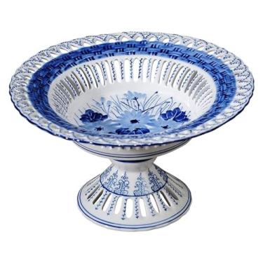 Imagem de fruteira cesta Tigela de frutas tigela de frutas novo chinês redondo cerâmica oco placa frutas casa sala estar porcelana decoração desktop bancada