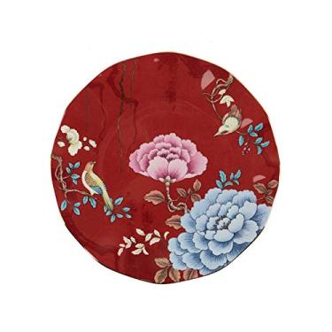 Imagem de Prato de jantar pratos de jantar de porcelana floral de 20 cm, prato de sobremesa de salada de frutas pintado à mão, prato de servir para família e festa, pratos de jantar de cores sortidas (cor