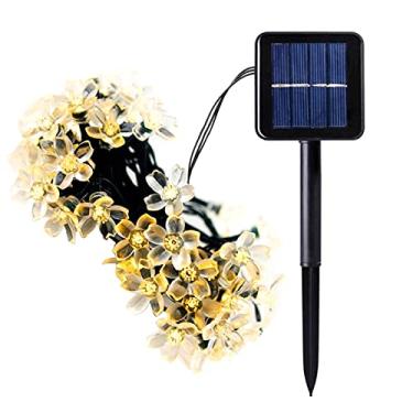 Imagem de Luzes de Corda Solar LED para Decoração Jardim e Festas com 8 Modos Carregamento Automático Controle Inteligente Luz Casa Pátio Gramado Festivais