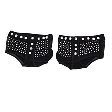 Imagem de Patas de dança almofada preta confortável proteção dedo do pé tangas para balé dança do ventre jazz lírico moderno strass de resina de náilon 1 par (Tamanho L/38~39)
