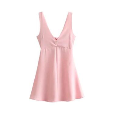 Imagem de Vestido Feminino Estilo Europeu-Americano Com Botões E Detalhes Em Joi