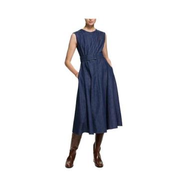 Imagem de CHCH Vestido feminino 2024 novo sem mangas em torno do pescoço saia co