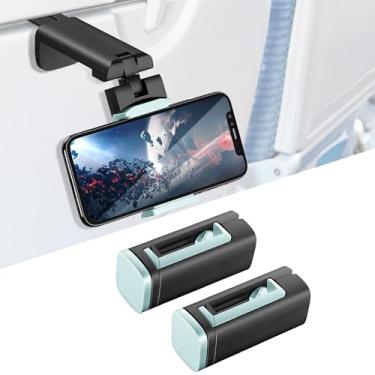 Imagem de Huogantom Pacote com 2 suportes universais de telefone de viagem de avião: suporte de telefone essencial de viagem para mesa com rotação multidirecional de 360 graus, acessórios de viagem