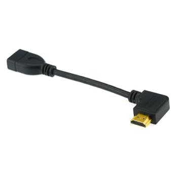 Imagem de Cabo de extensão HDMI 4K de ângulo reto de 90 graus, HDMI macho para fêmea 18Gbps de alta velocidade, HDMI 2.0 suporta HDR 4K a 30Hz, compatível com PS5/Xbox Series X/S/PC/TV/monitor/projetor/webcam