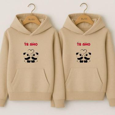 Imagem de Moletom Canguru Panda Apaxionada Te Amo Blusa De Frio Fofo Para Amigos