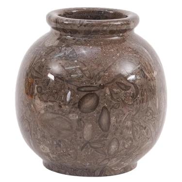 Imagem de SPESHSTONES Vaso de flores de mármore, oceânico, feito à mão, vasos de flores frescas para decoração de mesa de centro - Vaso pequeno de pedra ideal para sala de estar, presentes de inauguração de