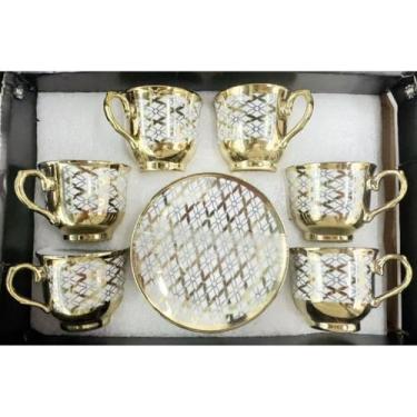 Imagem de Xícara de café/cha kit com 6 conjunto (12 peças) de Cerâmica em porcelana(Xicara D173-1/6 conjunto)