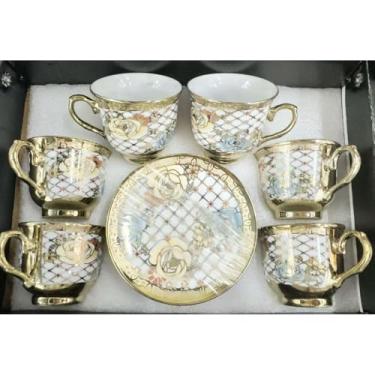 Imagem de Xícara de café/cha kit com 6 conjunto (12 peças) de Cerâmica em porcelana(Xicara D174-4/6 conjunto)
