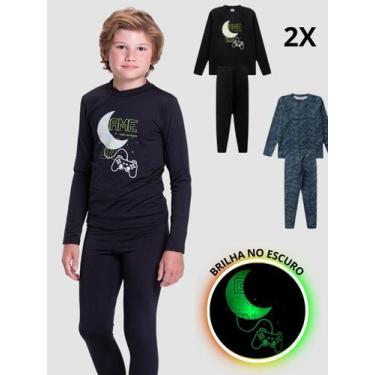 Imagem de Kit 2 Conjuntos Infantil Térmicos Detalhes Masculino - Vida Costeira O