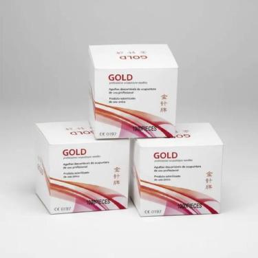 Imagem de Agulha Acupuntura 25x40 Kit 3 cx 3000 Un Pcte - Gold - GoldLife - GL