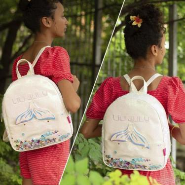 Imagem de Mochila Feminina Infantil Escola Creche Juvenil Menina Glitter Brilhan