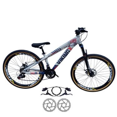 Imagem de Bicicleta 26 VikingX T25 24v Freios Hidraulicos Avançado Pneu Aro 26 Balão Faixa Amarela-Unissex