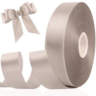 Imagem de Fita cáqui de 2,5 cm para embrulho de presente, fita de cetim dupla face para buquê de flores, laços de cabelo faça você mesmo, flores eternas, dia dos namorados, casamento, festa de aniversário