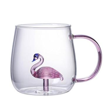 Imagem de Copos fofos, Caneca bebendo de vidro borossilicato transparente 380ml, Copos resistentes ao calor para bares, cafés, caneca de desenho animado para bebidas frias e quentes