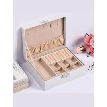 Imagem de Porta Jóias Caixa Organizadora Feminino Viagem de Luxo com Chave Porta