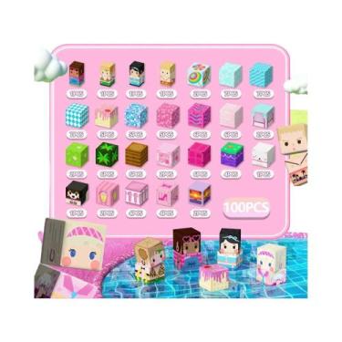 Imagem de Blocos De Construção Magnéticos Estilo Pixel Brinquedo Cubo Com Tampa 