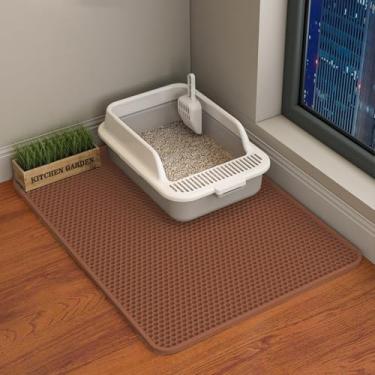 Imagem de HCY&WLD Tapete de areia para gatos, tapete de armadilha de areia dupla de favo de mel, impermeável, à prova de urina, antiderrapante, controle de dispersão, menos desperdício, mais fácil de limpar