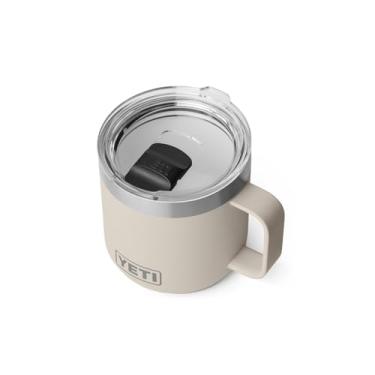 Imagem de YETI Rambler Caneca empilhável forrada de cerâmica de 400 ml, isolada a vácuo, aço inoxidável com tampa MagSlider, Taupe