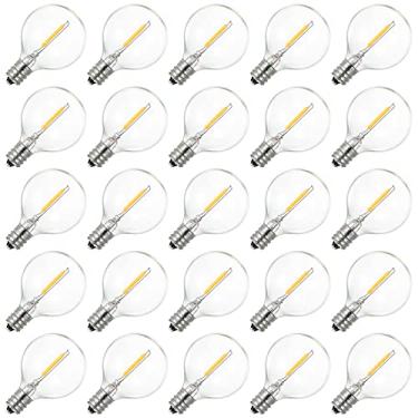 Imagem de 25 Pacote de Lâmpadas LED Globe G40 com Base E12 IP44 Água Branco Quente para Luz Corda Decoração Casa Festa Casamento F