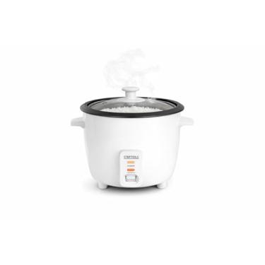 Imagem de Panela de Arroz Elétrica 1,3L, Branca, 220V, 400W, Plástico e Aço Inox, 27x21x21 cm