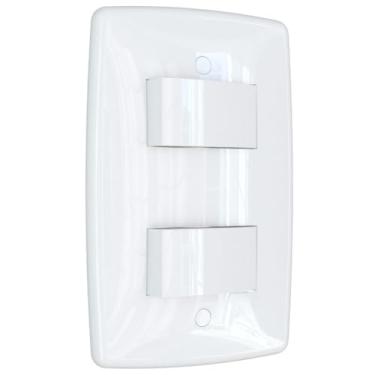 Imagem de Interruptor de Luz Duplo Simples - Cor Branca, Prático e Seguro para Residência e Comércio
