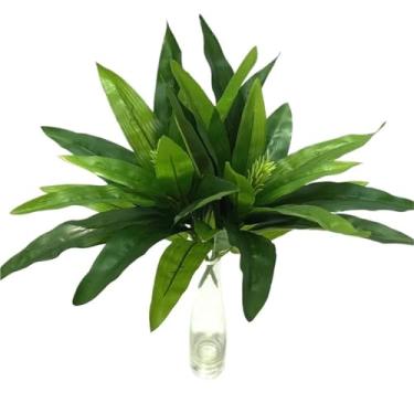 Imagem de Buquê de plantas verdes de plástico simulação casamento grama parede arranjos florais acessórios decoração falsa mesa casa (grama verde)