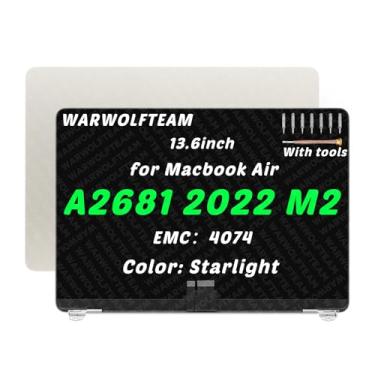 Imagem de WARWOLFTEAM 13,6 polegadas compatível com MacBook Air Mac14,2 A2681 2022 M2 MLXY3LL/A MLY13LL/A 2560 x 1664 EMC 4074 LCD LED conjunto completo (Starlight)