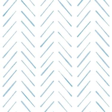 Imagem de OSECAGE Papel de parede moderno listrado branco e azul Boho papel de parede para contato 43 cm × 48 cm