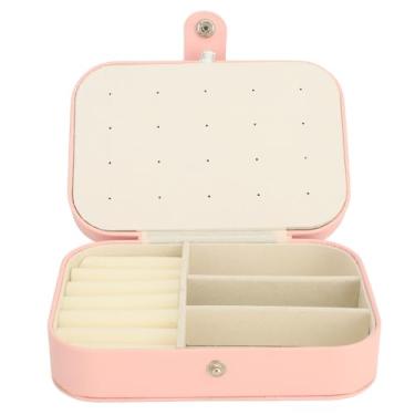 Imagem de Cuofyunl caixa de jóias de viagem portátil mini caixa de armazenamento de jóias dupla camada organizador de jóias de couro do plutônio para brincos anéis colares pulseiras