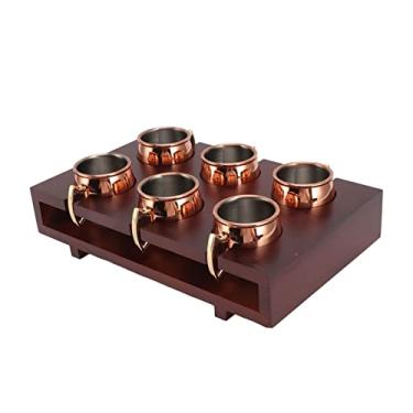 Imagem de Conjunto de Copo Mule com Estante Premium Aço Inoxidável Isolação Madeira Corrosão Lavavajillas para Hotel Restaurante Moscou Coquetel Bebidas Mistas