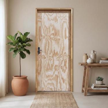 Imagem de Kit Porta de Madeira Sarrafeada com Batente e Fechadura 210x72cm SOMAD