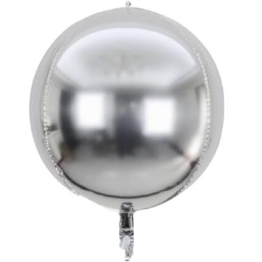 Imagem de Balão Orbz 4D Prata 150cm (60 Polegadas) - Kit com 5 Unidades - Ideal para Decoração de Festas