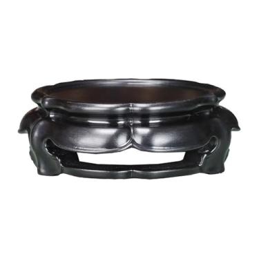 Imagem de KHUTRW3D Base de vaso roxo sândalo vaso redondo bule de chá bonsai vaso de flores escultura base exibição (pequeno)